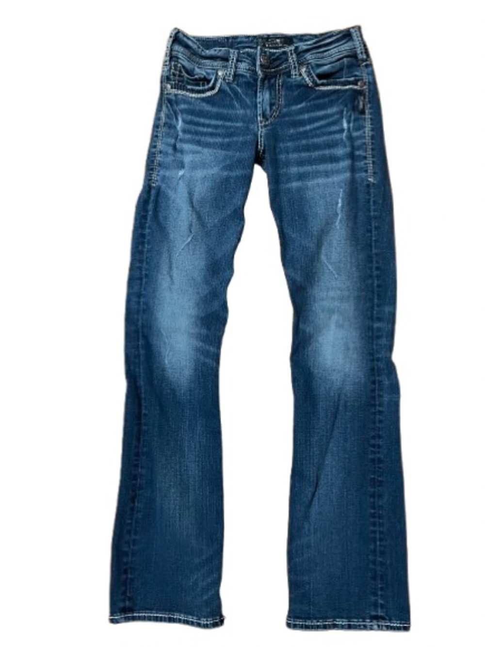 Silver Suki Mid Slim Boot Blue Denim Jeans -Size 25